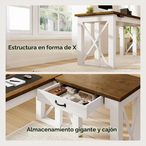 Vista 7 de FLEXISPOT Escritorio ejecutivo de pie en forma de L de 55 x 48 pulgadas con Cereza