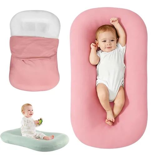 Vista 8 de Alfombrilla para el tiempo boca abajo, color azul Portable Infant Support Cushion With Removable Cover, Home & Travel, Soft Breathable, Supervised