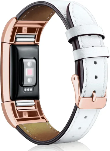 Vista 7 de Replacement Leather Band Compatible for Fitbit Charge 2/5/6, Classic Genuine Leather Wristband for Men Women