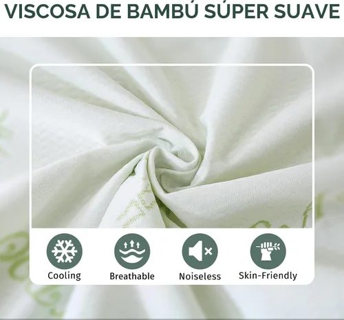 Vista 3 de MUXHOMO Protector de colchón individual impermeable, funda de colchón tamaño individual, funda de colchón refrescante y transpirable, bolsillo