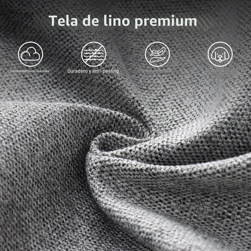 Vista 5 de ELUCHANG Sofá moderno de gran tamaño de 85 pulgadas para sala de estar, sofá de 3 plazas de lino natural con asientos extra profundos, cojín de sofá