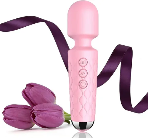 Vista 8 de AEVEONE Masajeador personal, función de varita de mano, silencioso e impermeable, 20 velocidades, 8 patrones de vibración inalámbrica para cuello