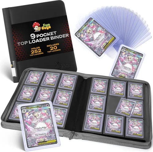 Vista 29 de Toploader - Carpeta de almacenamiento para tarjetas intercambiables, 384 12 bolsillos para Yugioh, MTG, TCG, carpetas de tarjetas para tarjetas