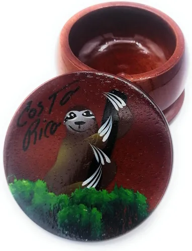 Vista 20 de Joyero de madera - Decoración pintada a mano - Juego de 1 joyero auténtico de la selva tropical costarricense - Artesanal - Estuche