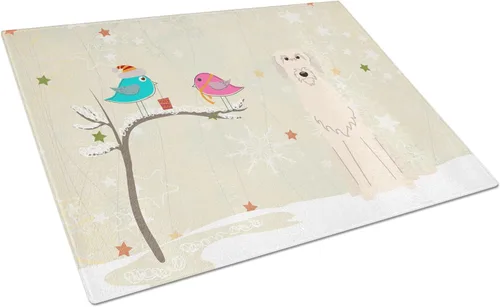 Vista 50 de Caroline's Treasures BB2513LCB - Tabla de cortar de vidrio con texto en inglés "Christmas Presents between Friends" Airedale Terrier - Tabla