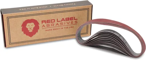 Vista 7 de Red Label Abrasives Cinturones de lijado de grano P80 grueso de 1/2 x 12 pulgadas, 10