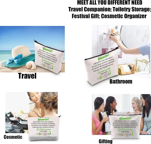 Vista 6 de JYTAPP Diálisis Conciencia Regalo Guerrero Maquillaje Bolsa de Diálisis Guerrero Bolsa Cosmética irrompible Diálisis Riñón Hemodiálisis Regalo