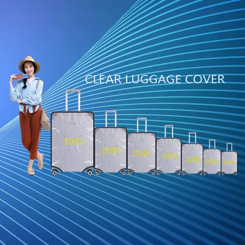 Vista 6 de Kinglighten Funda protectora de equipaje de PVC transparente de plástico para maleta, protectores de viaje para equipaje, Transparente, Viajes