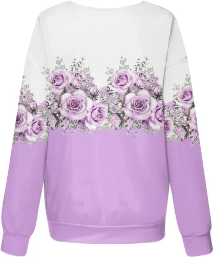 Vista 4 de FlekmanArt Camisetas para salir para mujer, cuello en V, con cremallera de un cuarto, sudadera de manga larga, sudaderas de moda