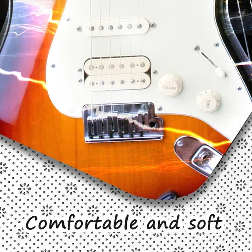 Vista 4 de Alfombra de área grande lavable de 5 x 6 pies para sala de estar, dormitorio, decoración del hogar, guitarra, música, instrumentos musicales