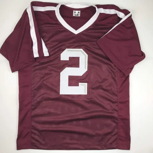 Vista 4 de Camiseta de fútbol Johnny Manziel Texas A&M Maroon College JSA COA