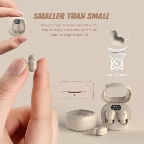 Vista 3 de Mini auriculares inalámbricos invisibles pequeños Bluetooth pequeños pequeños auriculares discretos para pequeños canales auditivos pequeños