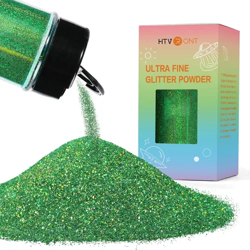 Vista 19 de HTVRONT Polvo holográfico de purpurina fina – 50 g/1.76 oz purpurina negra para resina, purpurina extrafina de 0.008 pulgadas para vasos, tarjetas