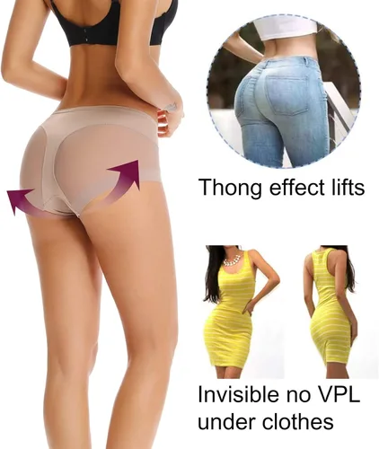 Vista 4 de WOWENY Bragas con control de abdomen para mujer, sin costuras, para levantar glúteos, cómodas, moldeadoras de cuerpo, ropa interior sexy
