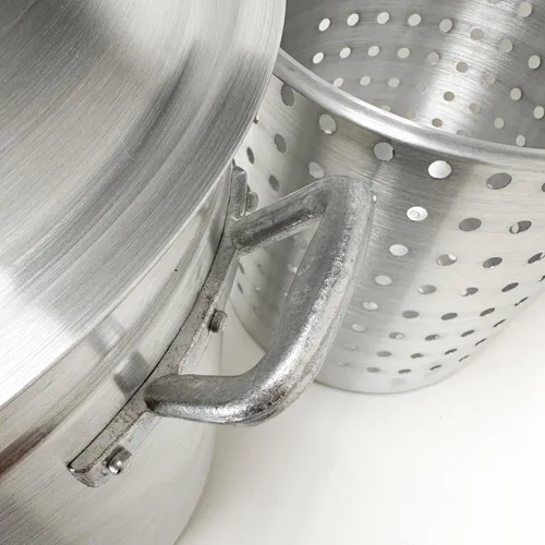 Vista 4 de Olla de aluminio con cesta vaporizadora, Plateado