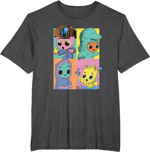 Vista 17 de Marvel I Am Groot Pop Art Costumes Box Up Camiseta, Negro