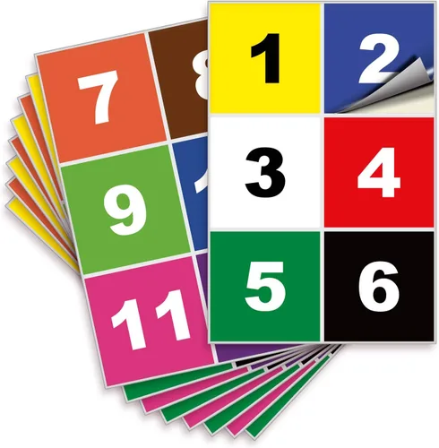 Vista 17 de iSYFIX Calcomanías negras de números consecutivos – 1 a 50, 1 pulgada, 1 juego – Vinilo autoadhesivo de alta calidad ideal para inventario