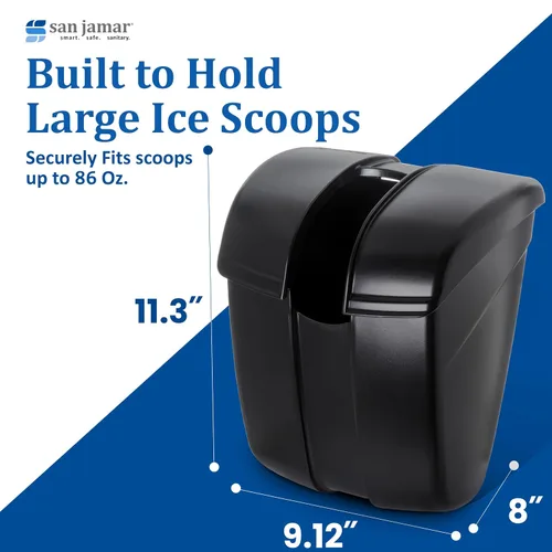 Vista 4 de San Jamar Saf-T-Ice Caddy de Plástico para Cucharones, 86 oz, Negro