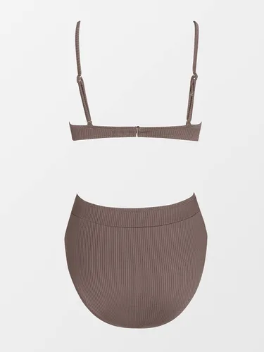 Vista 5 de CUPSHE Conjunto de bikini de dos piezas para mujer, traje de baño de cintura alta con cuello redondo
