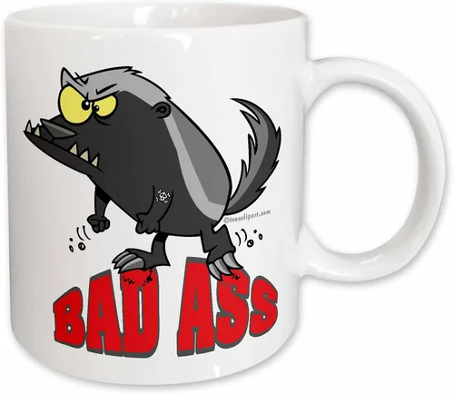 Vista 11 de 3dRose Badass Bad Ass Honey Badger - Taza de dos tonos, 11 onzas, rojo/blanco 2-Rojo/Blanco