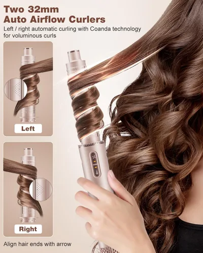 Vista 3 de 7MAGIC Estilizador de cabello y cepillo secador de cabello 7 en 1, secador de cabello de alta velocidad de 110,000 RPM con iones negativos