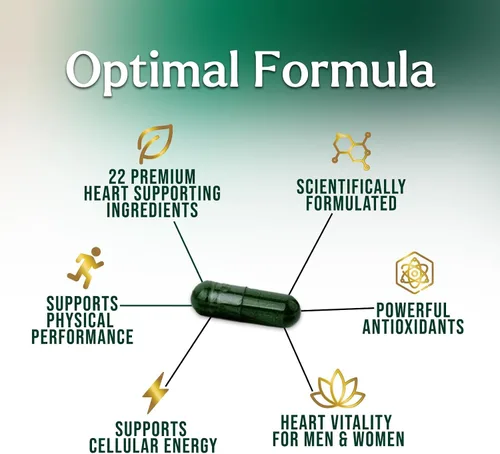 Vista 6 de Suplemento para la salud cardíaca – Fórmula completa de apoyo cardíaco para mujeres y hombres – con CoQ10, vitaminas B, L-Arginina, Espino