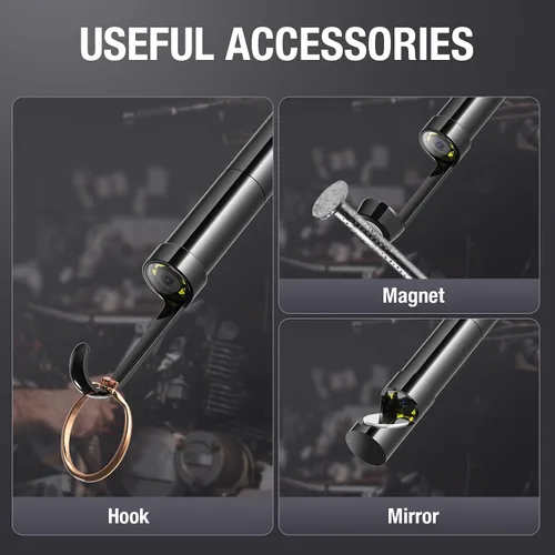 Vista 7 de Teslong - Cámara endoscopio USB C con luz, cámara de boroscopio de serpiente tipo C con 8 luces LED, cámara de inspección flexible impermeable de 10