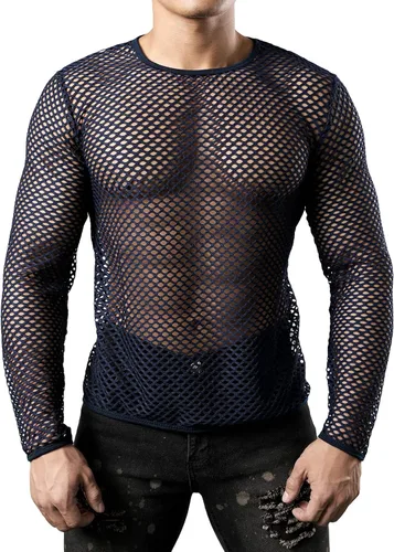 Vista 2 de JOGAL Camiseta de malla ajustada de manga larga para hombre
