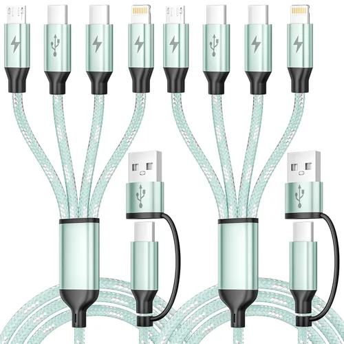 Vista 21 de Cable divisor USB C multi carga para múltiples dispositivos, cable de carga rápido 4 en 1, cable de carga de teléfono USB C trenzado con 4