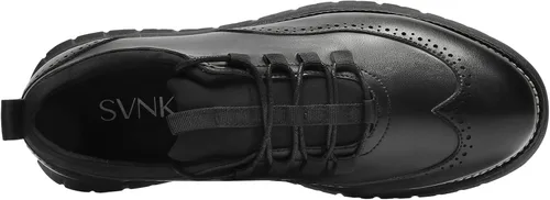 Vista 5 de SVNKE Zapatillas de vestir para hombre, zapatos casuales de moda con cordones, zapatos Oxford formales