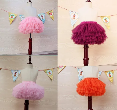 Vista 7 de Falda tutú para niña pequeña de 6 capas de tul tutús 1-8T