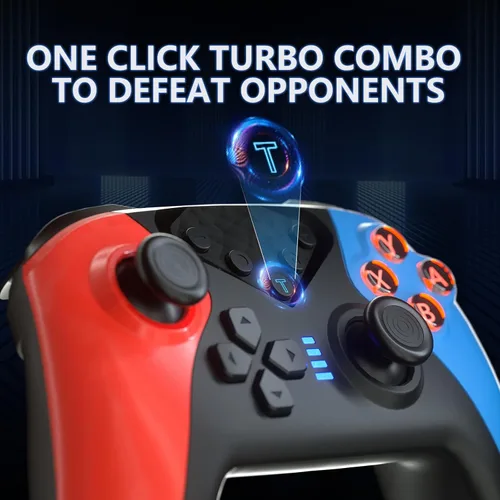 Vista 4 de Controlador de interruptor para Nintendo Switch, controlador Switch Pro para control remoto inalámbrico SwitchSwitch Lite con doble vibración, eje