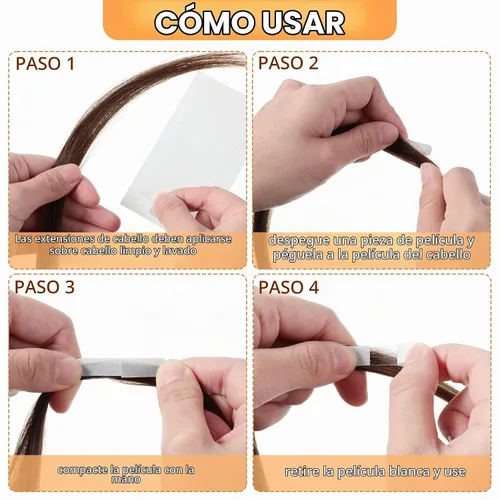 Vista 5 de Leelosp 240 pestañas de cinta de extensión de cabello, cinta de repuesto de doble cara para extensiones de cabello, adhesivo de 1.57 x 0.32
