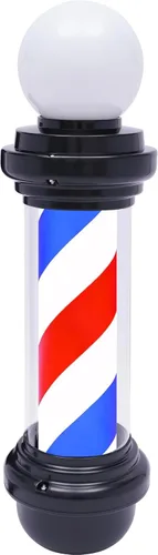 Vista 4 de Luz de poste de barbero de 27 pulgadas rojo blanco y azul