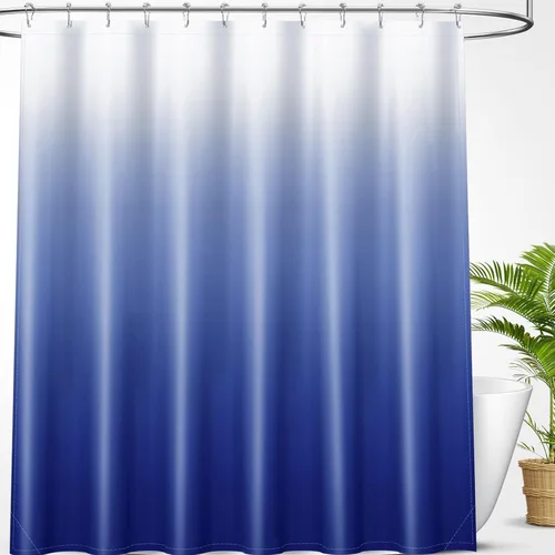 Vista 16 de OLANLY Juego de cortinas de ducha de lujo beige y blanco degradado con 12 ganchos, cortinas de ducha decorativas impermeables y lavables para baño