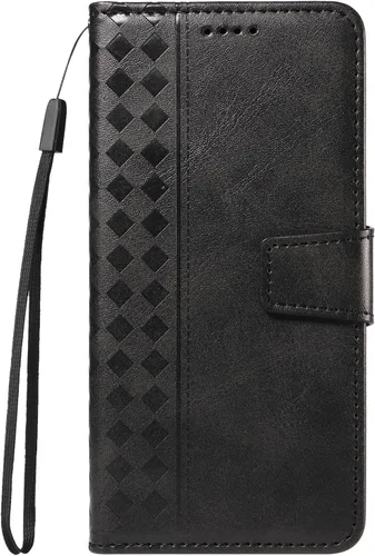 Vista 5 de Funda tipo cartera compatible con Sony Xperia 1 IV Flip Stand Card Slot Phone Case Magnetic Clasp Lanyard Black