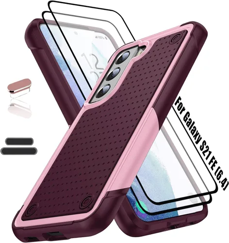 Vista 10 de Funda resistente para Samsung Galaxy S21 FE (5G) de 6.4 pulgadas, 4 esquinas con bolsas de aire [protección contra caídas de 12 pies], agarre