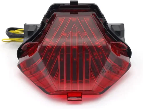 Vista 2 de Para MT-07 FZ-07 14-17 MT-25 MT-03 YZF R3 R25 2014-2021 Luz trasera LED integrada Indicador de freno de señal de giro para motocicleta (transparente)