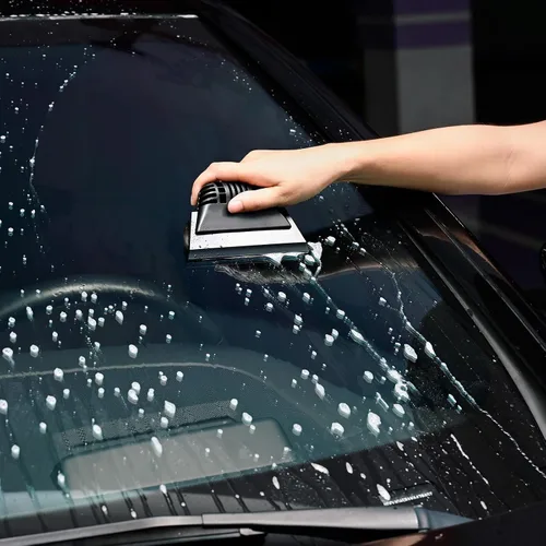 Vista 5 de FOSHIO Escobilla de goma PPF con mango antideslizante para limpieza de ventanas, puerta de cristal de ducha, parabrisas de coche