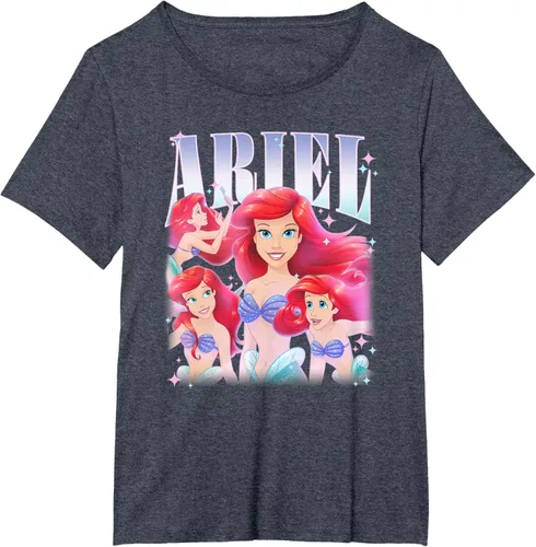 Vista 70 de Disney Camiseta de la princesa Ariel de la Sirenita Multi Pose, Negro