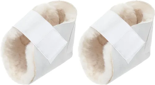 Vista 11 de 2 protectores de talón para úlceras por presión, almohadillas de talón de piel de oveja, almohadillas suaves para pies, almohadillas ajustables