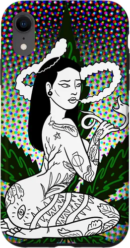 Vista 24 de iPhone 16 Weed Smoking Babe Marihuana Cannabis Smoke Stoner 420 Estuche de regalo