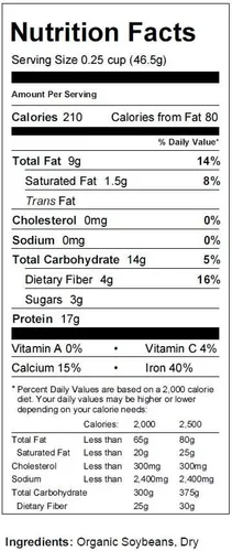 Vista 3 de Soja amarilla seca orgánica certificada, 2.5 libras, perfecta para usar en una máquina de fabricación de leche de soja para hacer leche de soja.