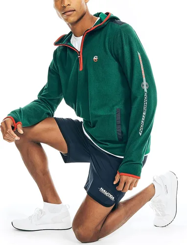Vista 2 de Nautica Sudadera con capucha para hombre con cremallera de un cuarto de fabricación sostenible