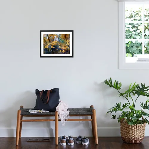 Vista 4 de ART.COM Arte enmarcado para pared, hojas de otoño por Ursula Abresch, decoración escénica, 16 x 12 pulgadas, marco negro con paspartú blanco