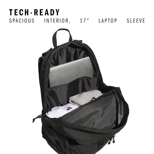 Vista 2 de adidas Mochila unisex Prime para trabajo, bolsa para laptop, mochila de viaje para mujeres y hombres con compartimento acolchado para laptop, Negro