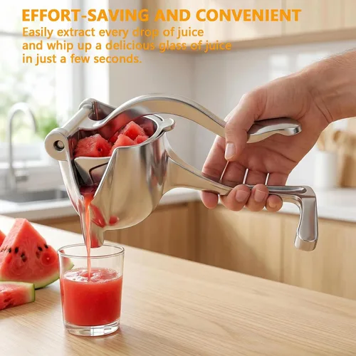 Vista 6 de Exprimidor manual y exprimidor de limón, exprimidor de cítricos de aluminio resistente de 0.6L, prensa de naranja, extractor de jugo de mano fácil