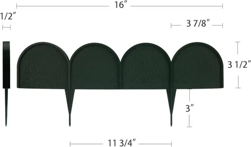 Vista 2 de Evelyne Borde de borde de jardín en medio círculo (semicírculo) diseño arqueado – 15 piezas de revestimiento de valla de jardinería verde barrera