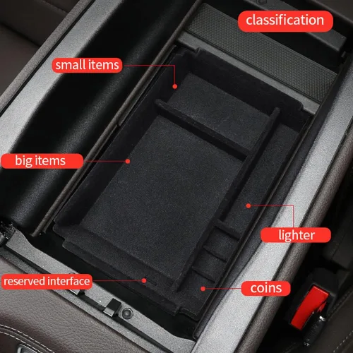 Vista 4 de Bandeja organizadora de consola central flocada, caja de almacenamiento oculta para Mercedes Benz GLE350 W167 GLE Coupe C167 53 400 GLS450 X167 580