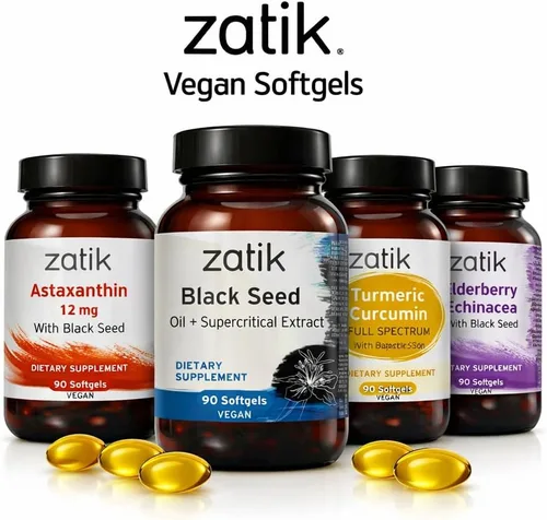 Vista 5 de Zatik Naturals - Aceite de semilla de comino negro y extracto supercrítico, prensado en frío, sin refinar, sin gluten, vegano, 90 cápsulas blandas